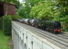 BR Britannia on the viaduct at Iden