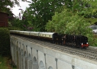 BR 9F on the viaduct at Iden