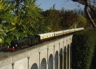 GWR train crossing the viaduct at Iden.