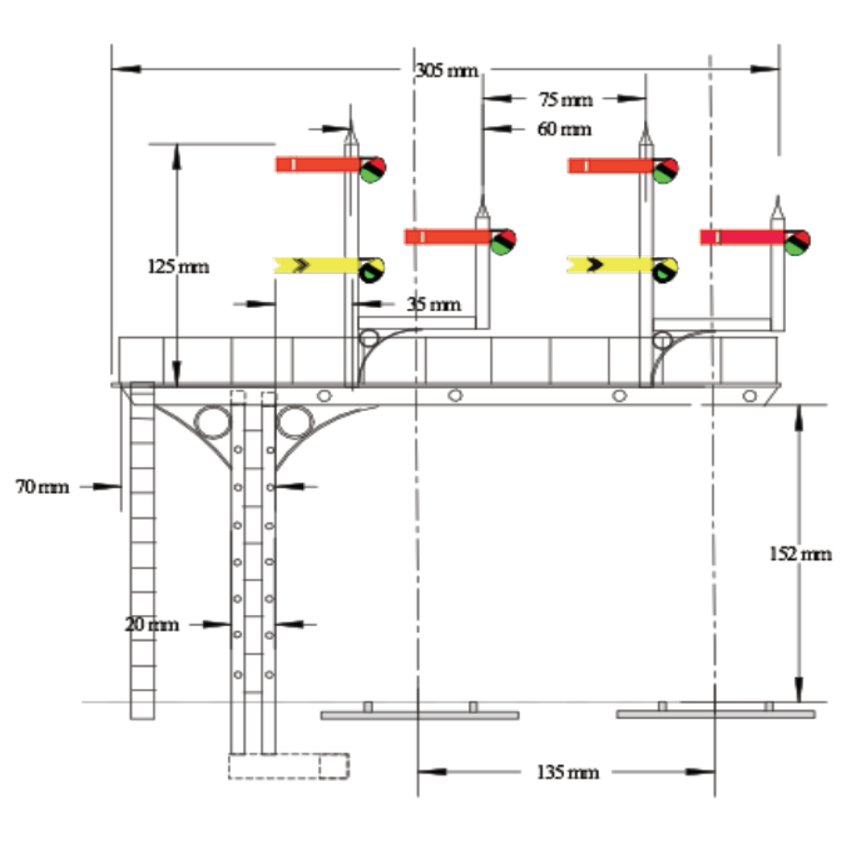 signalgantrydrawing The Gauge One Model Railway Association